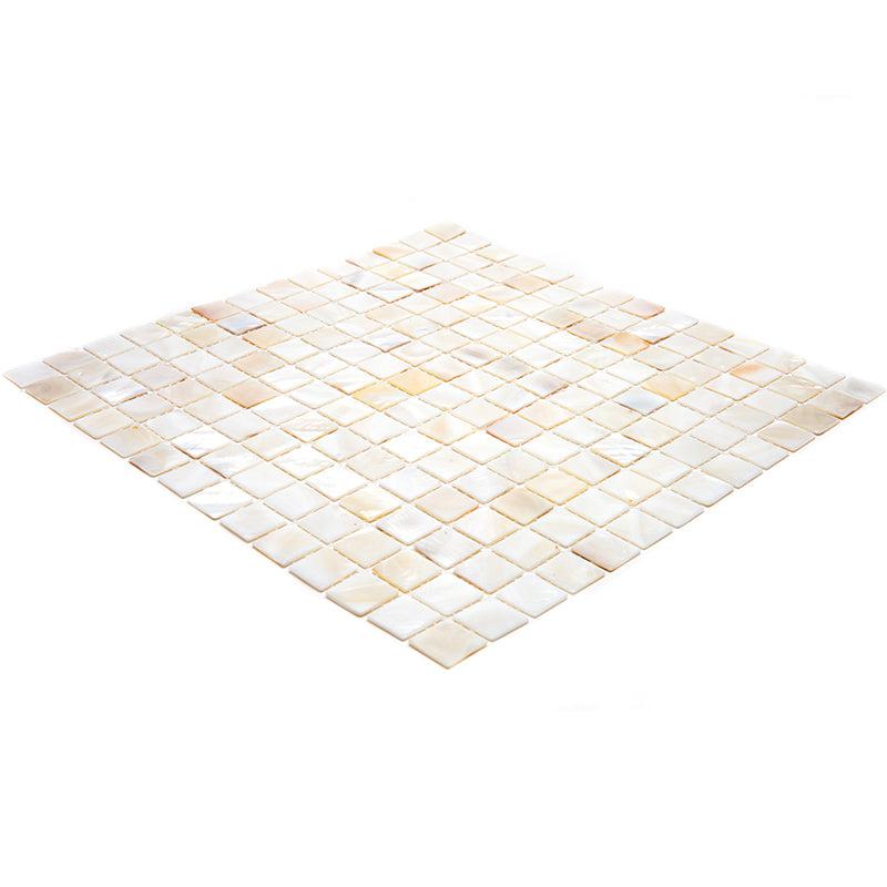 White Mother Of Pearl 0.8" Square Mosaic Tile