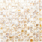 Mother Of Pearl Serene White 1" Square Mosaic Tile | Tile Club