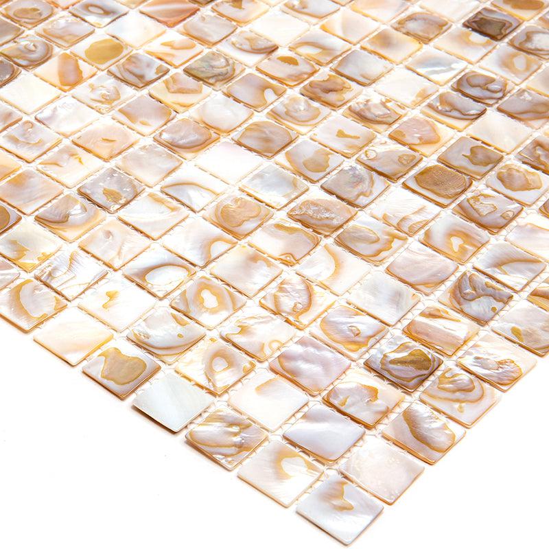 Mother Of Pearl Serene White 1" Square Mosaic Tile | Tile Club