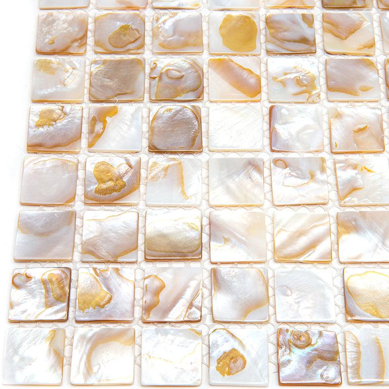 Mother Of Pearl Serene White 1" Square Mosaic Tile