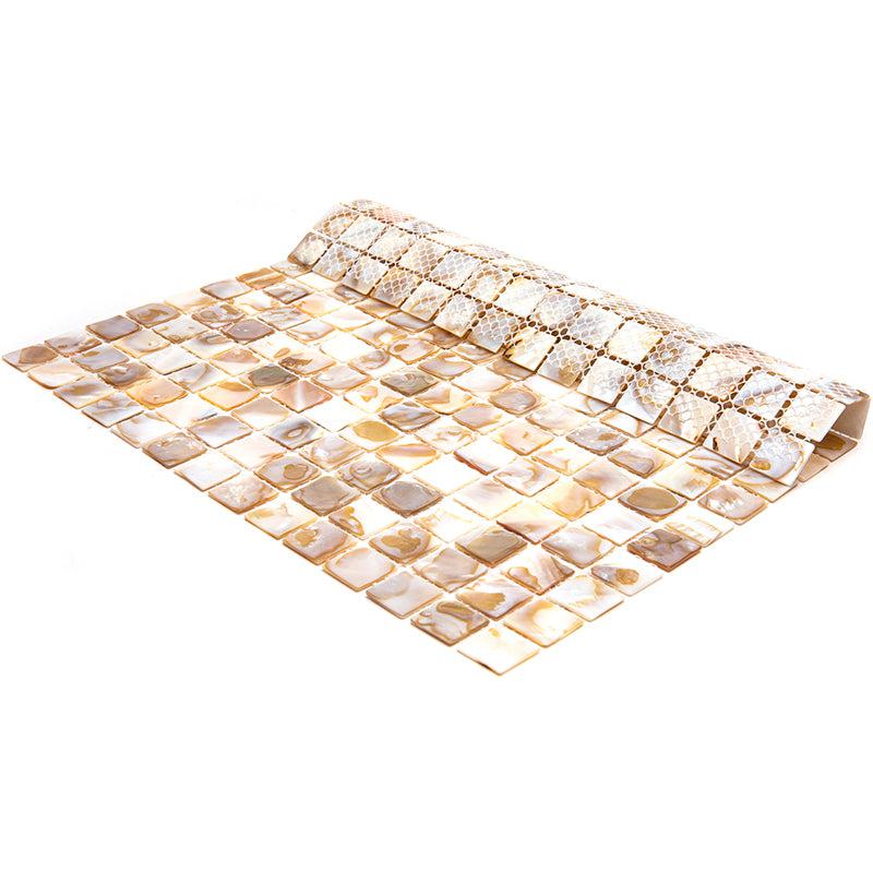 Mother Of Pearl Serene White 1" Square Mosaic Tile | Tile Club