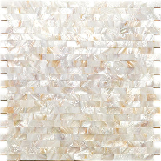 White Mother of Pearl Brick Mosaic Tile | Tile Club