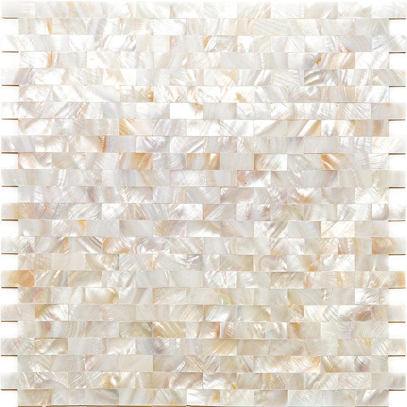 White Mother Of Pearl Brick Mosaic Tile