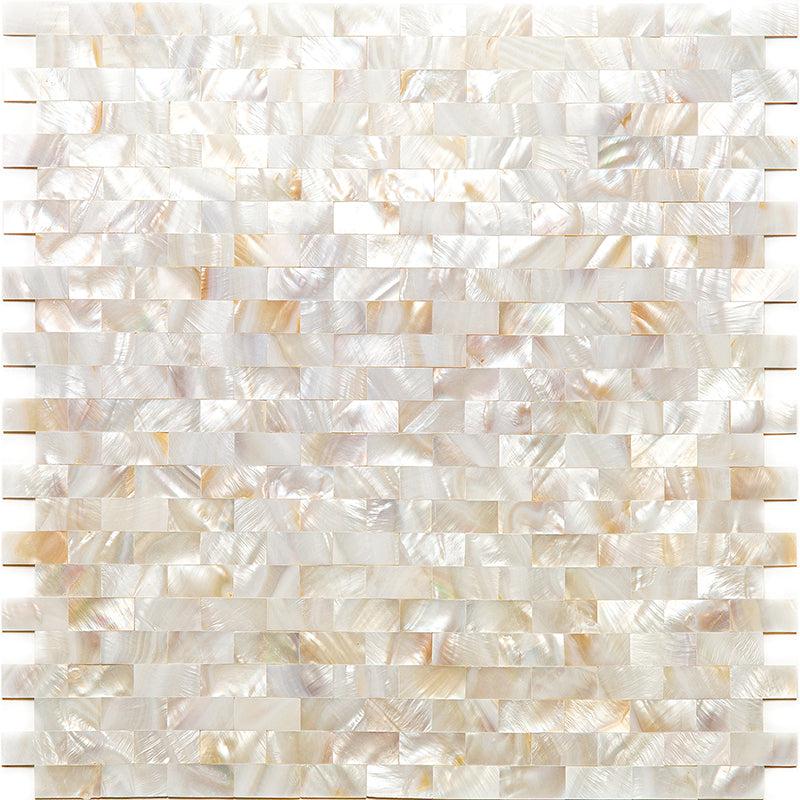 White Mother of Pearl Brick Mosaic Tile | Tile Club
