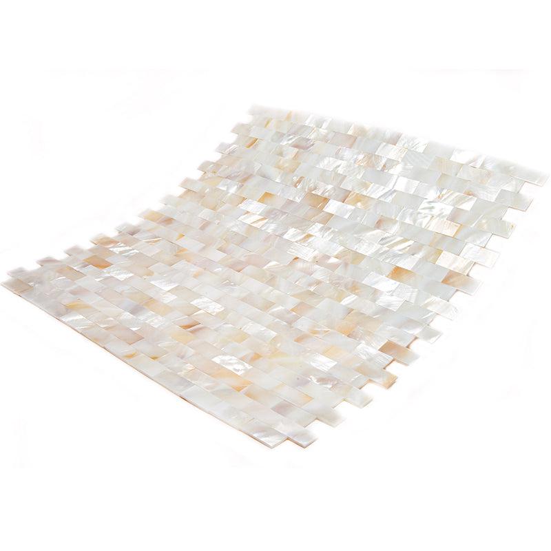 White Mother of Pearl Brick Mosaic Tile