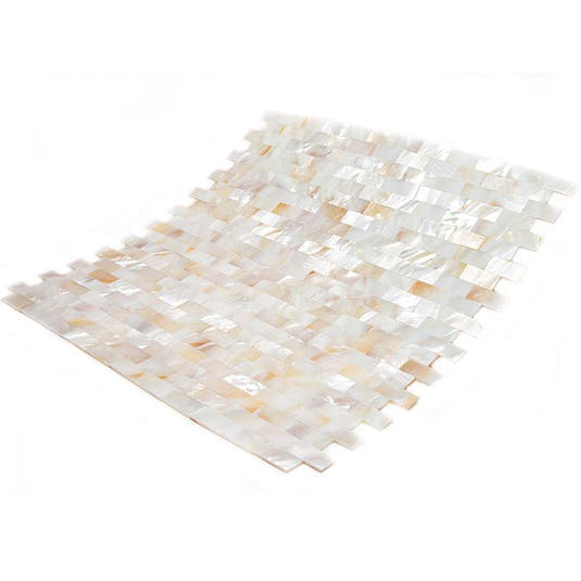 White Mother of Pearl Brick Mosaic Tile | Tile Club