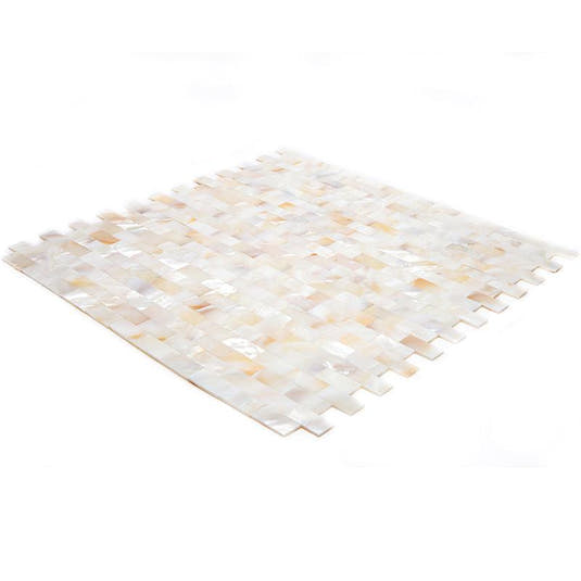 White Mother of Pearl Brick Mosaic Tile | Tile Club