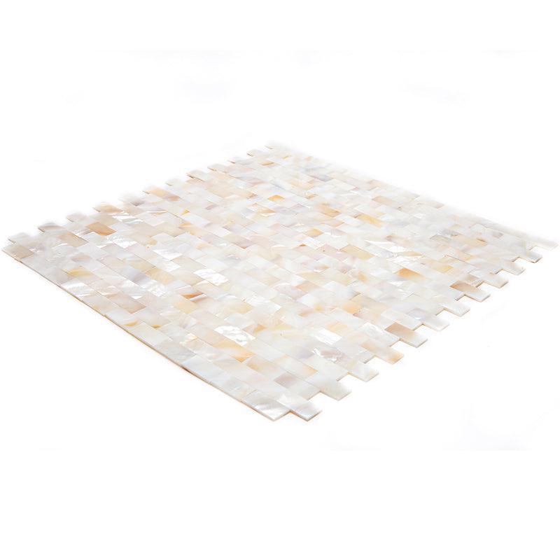 White Mother of Pearl Brick Mosaic Tile | Tile Club