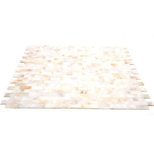 White Mother of Pearl Brick Mosaic Tile | Tile Club