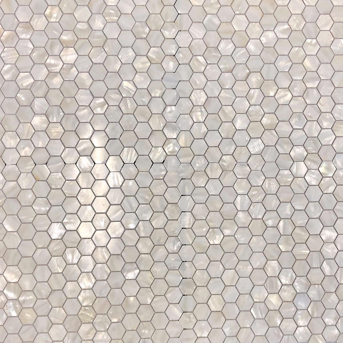 Pure White Mother Of Pearl Hexagon Mosaic Tile