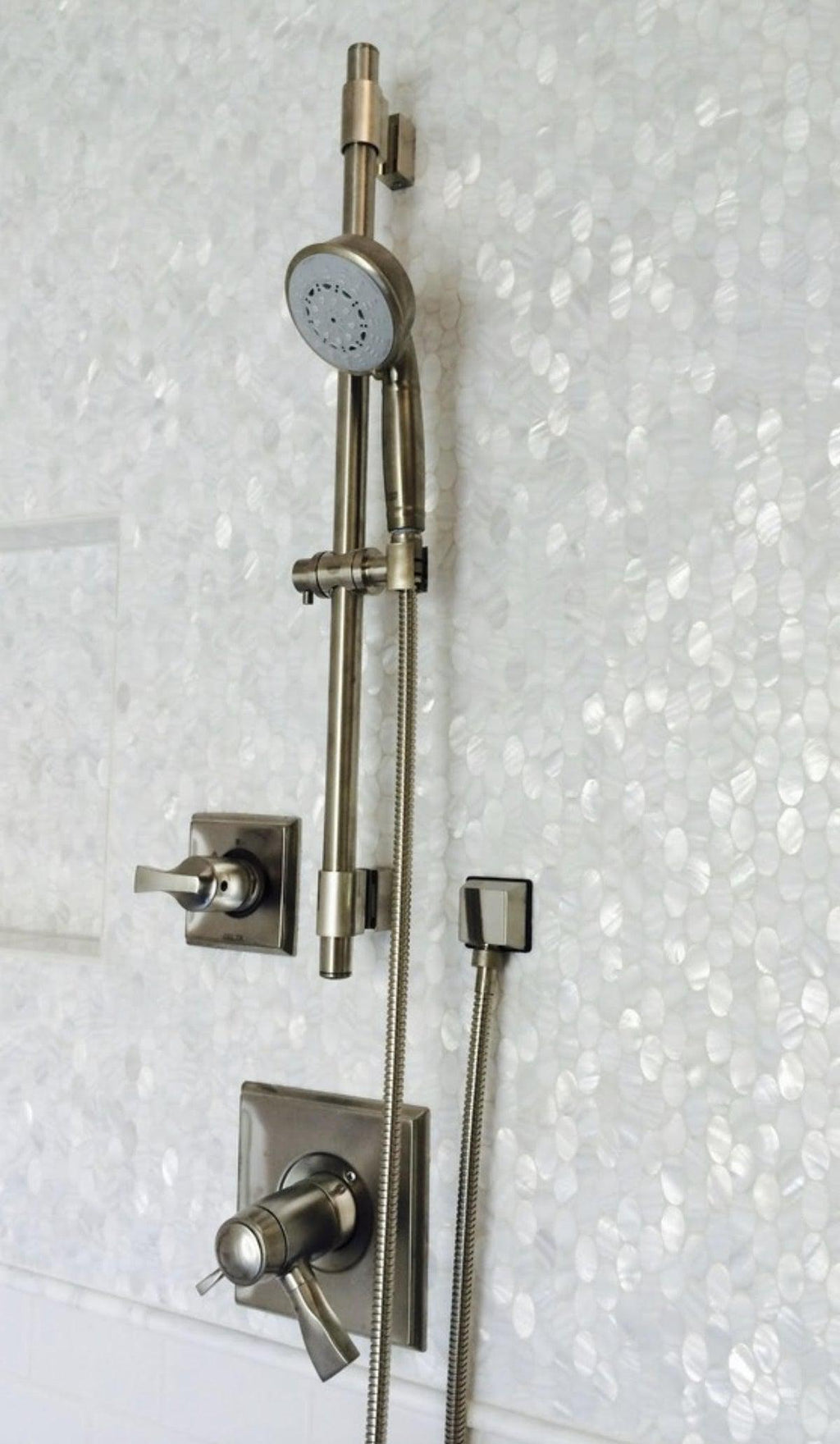 white mother of pearl mosaic tiles