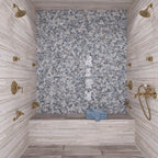 Wood look shower tile rustic interior design