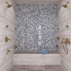 Blue Wooden Glass Hexagon Mosaic Tile | Tile Club