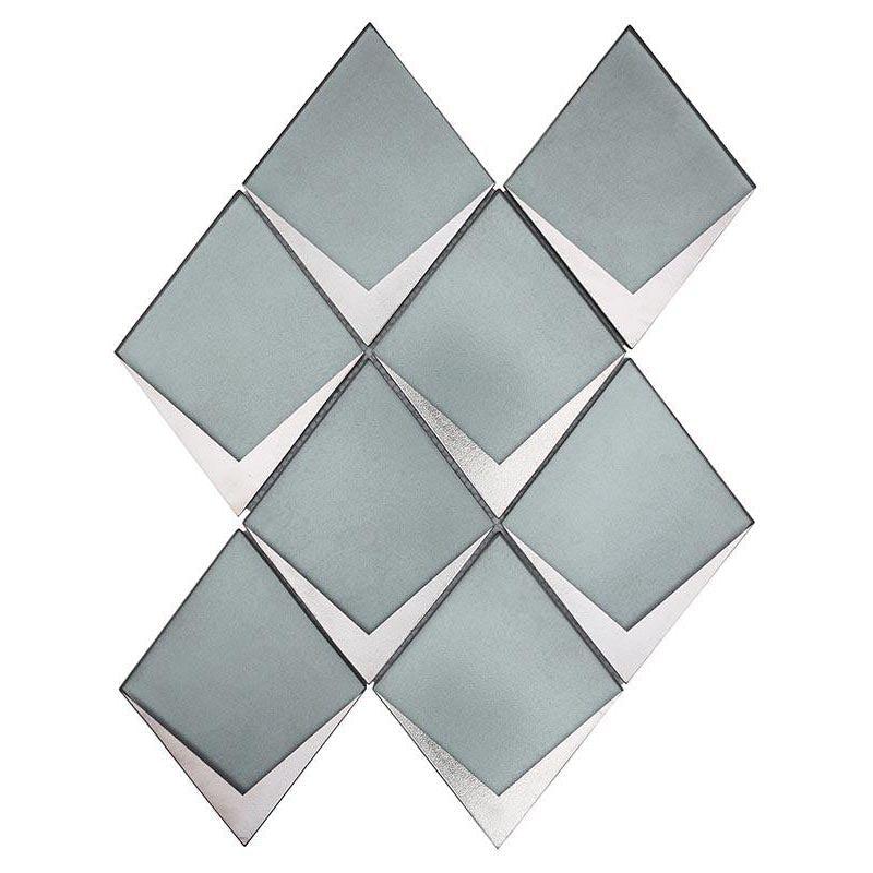 Sage Frost Diamond Glass Mosaic Tile