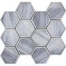 Opal Marbled Glass Hexagon Mosaic Tile