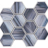 Sapphire Marbled Glass Hexagon Mosaic Tile