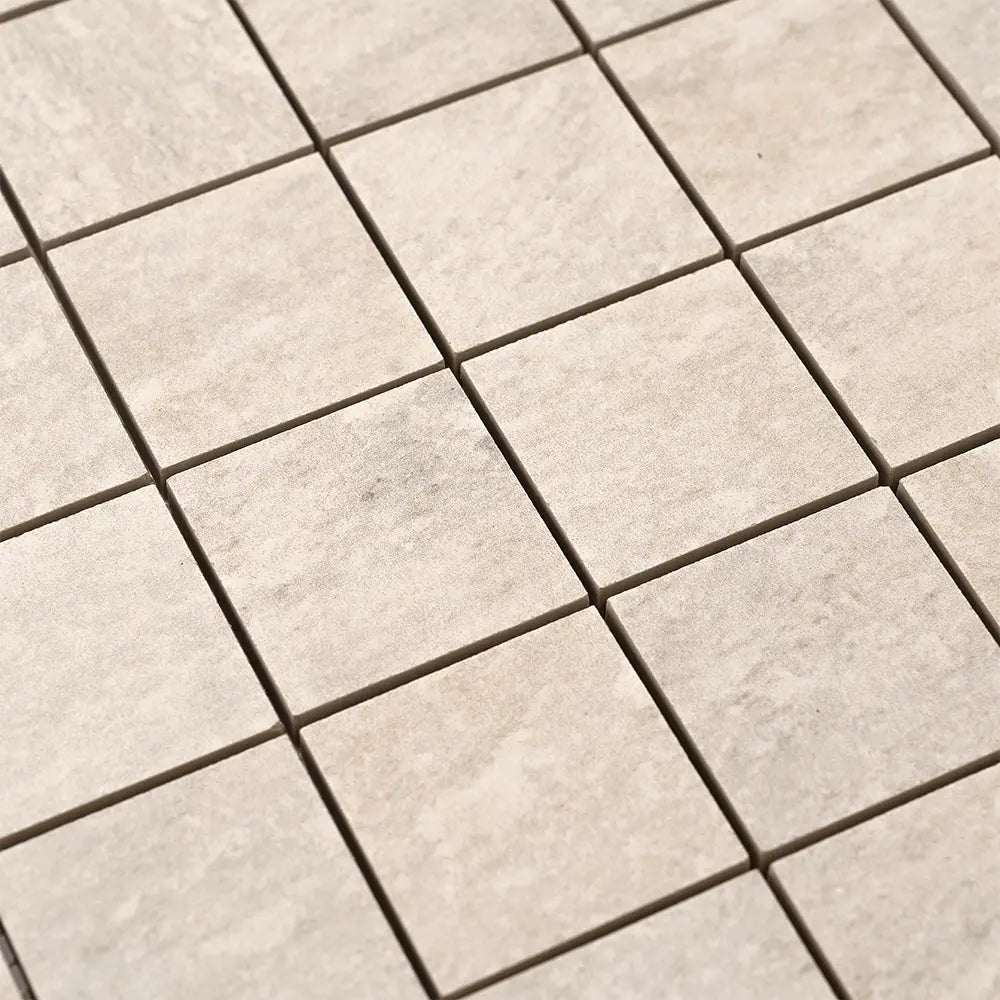 Lithia White Quartzite Look Porcelain Mosaic Tile | Tile Club