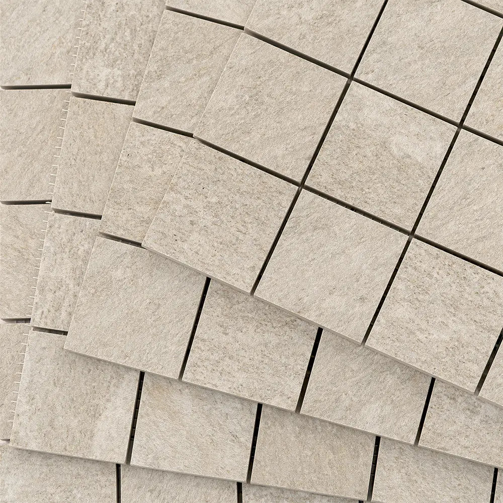 Lithia Beige Quartzite Look Porcelain Mosaic Tile | Tile Club