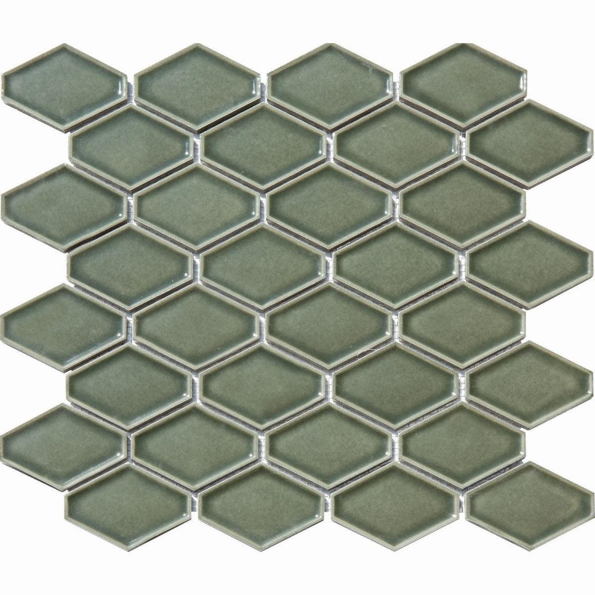 Dimension Sage Green Mini Diamond Porcelain Mosaic Tile