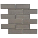 2x6 Dimension Charcoal Gray Brick Porcelain Mosaic Tile