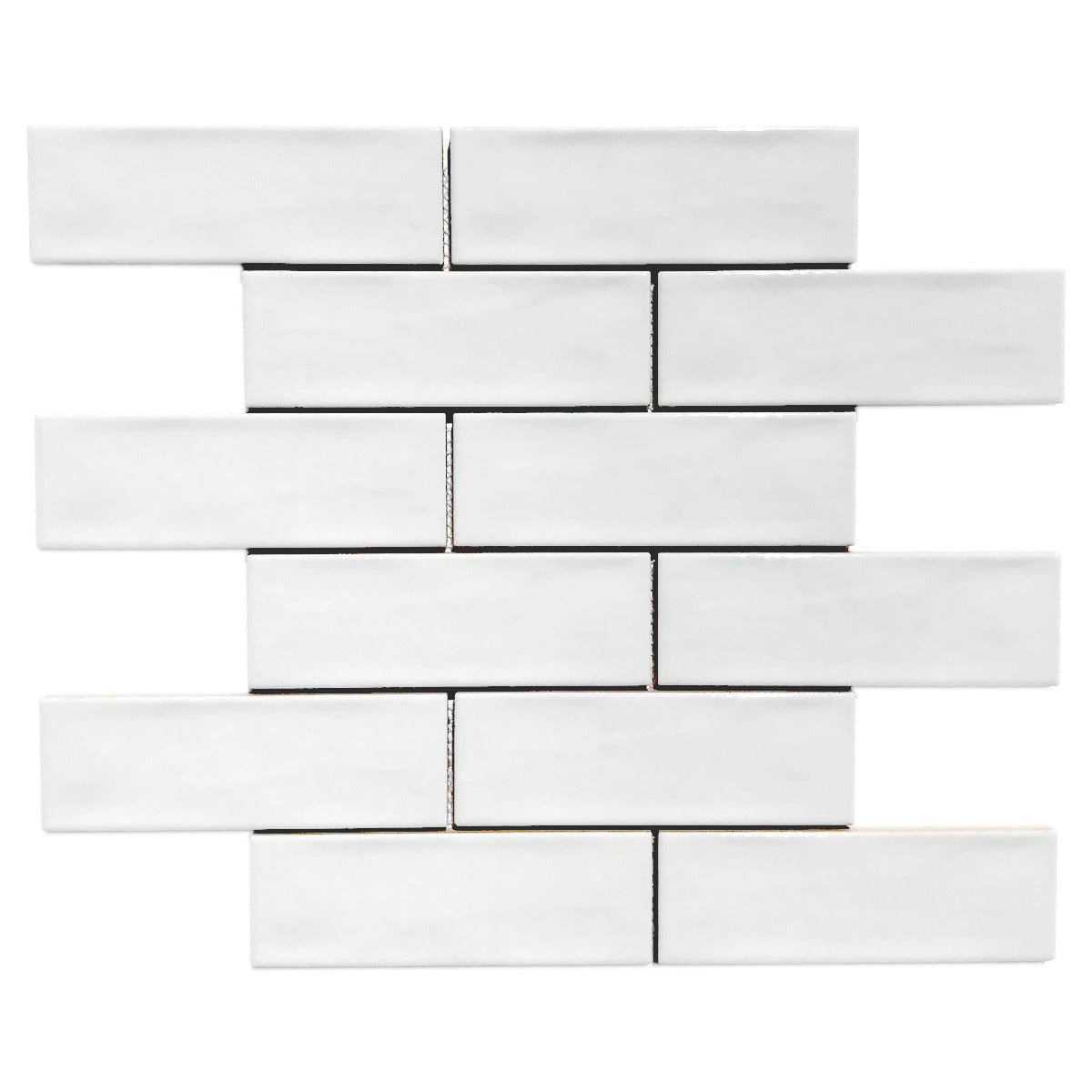 Cirrus White Brick 2x6 Porcelain Mosaic Tile