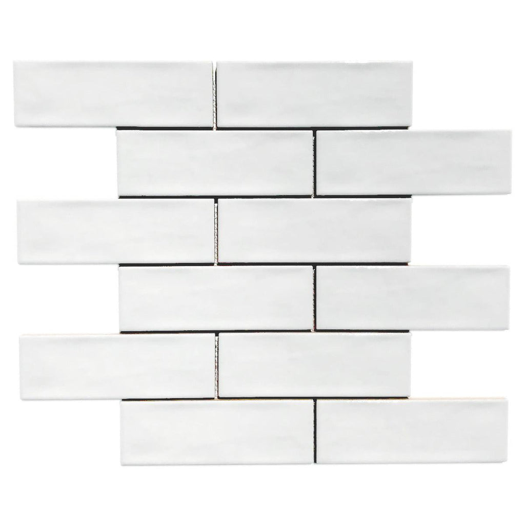 Cirrus White Brick 2x6 Porcelain Mosaic Tile