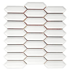 Dimension White Beveled Picket Porcelain Mosaic Tile