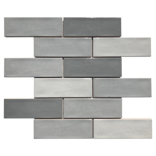 Cirrus Patchwork Gray Mix Brick Porcelain Mosaic Tile
