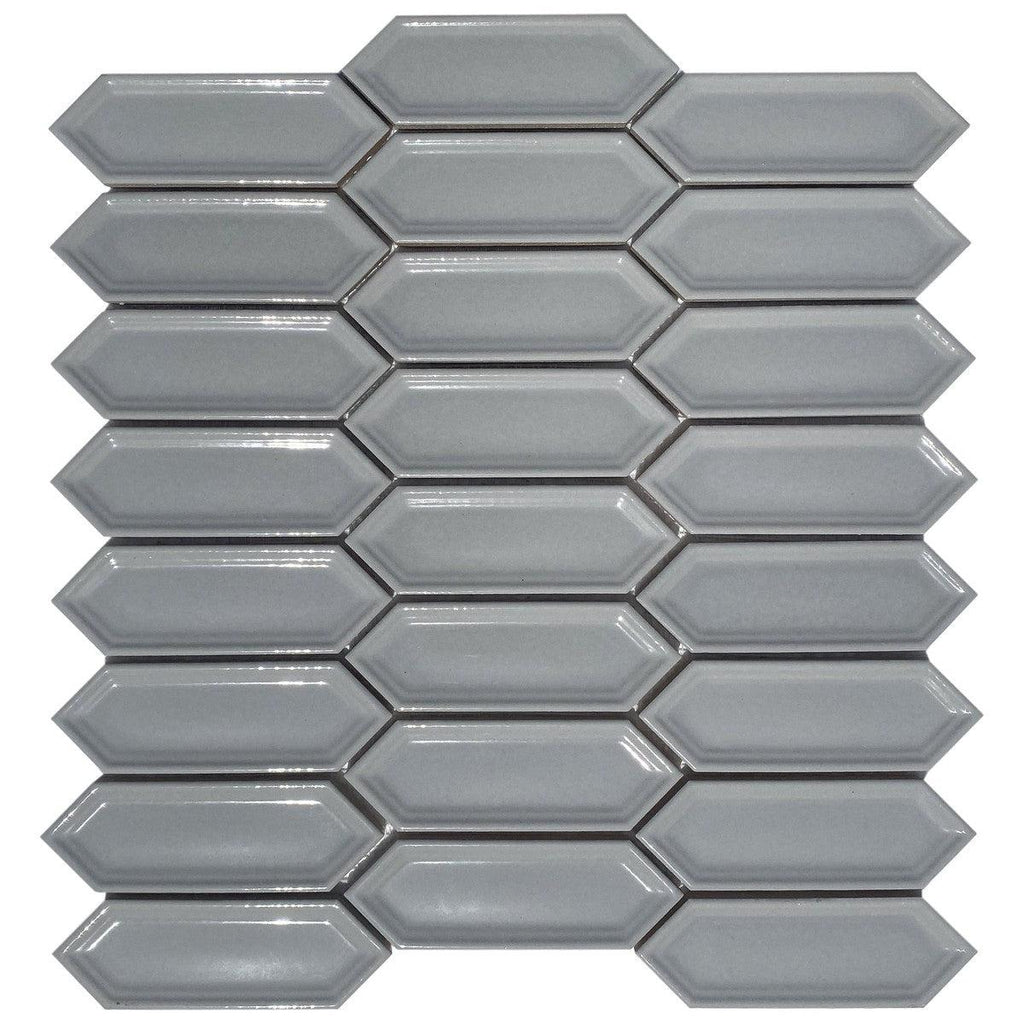Dimension Gray Beveled Picket Porcelain Mosaic Tile