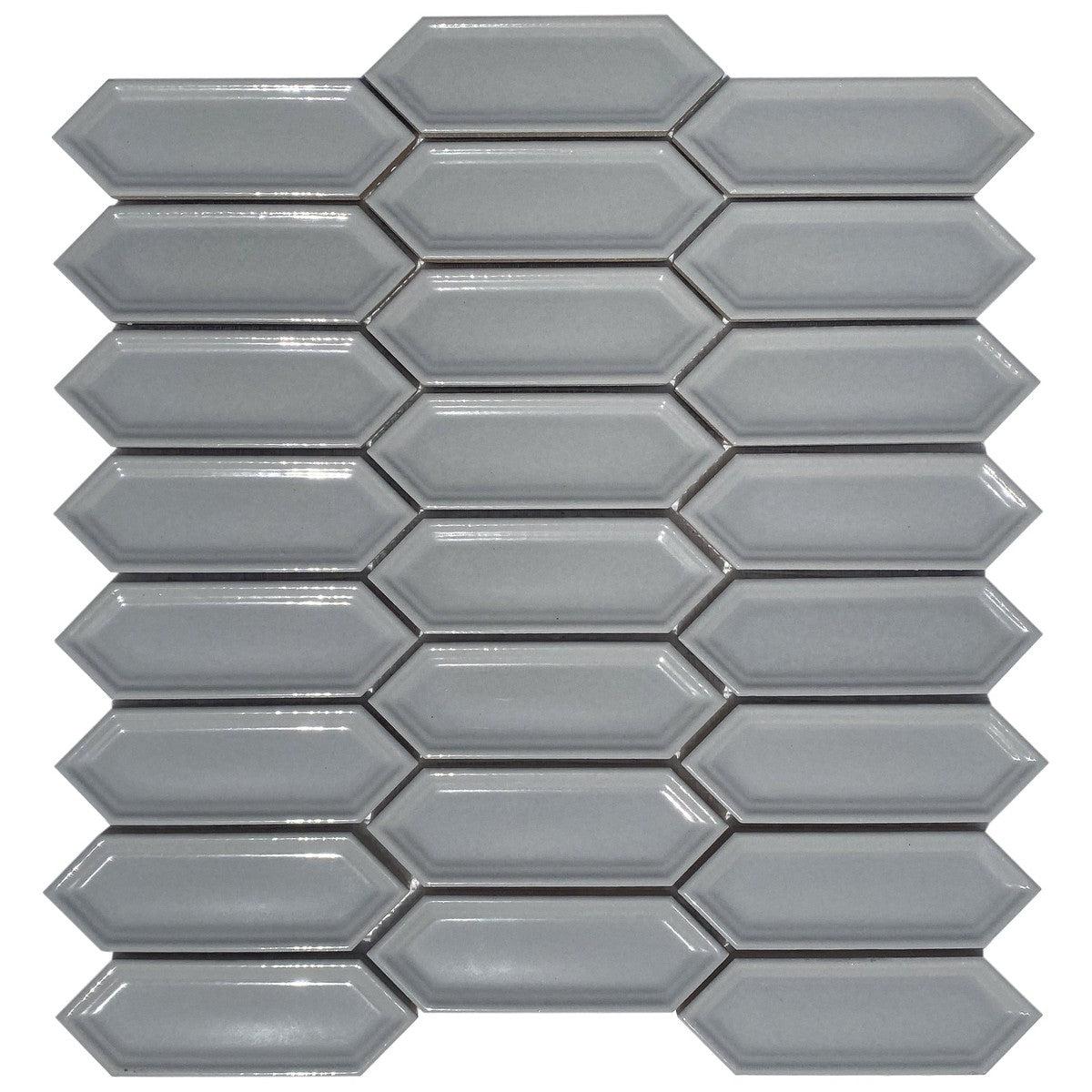 Dimension Gray Beveled Picket Porcelain Mosaic Tile