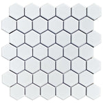 2 Inch Glossy White Honeycomb Hex Sample
