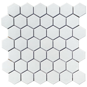 2 Inch Matte White Honeycomb Hex Sample
