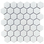 2 Inch Matte White Honeycomb Hex Porcelain Mosaic Tile