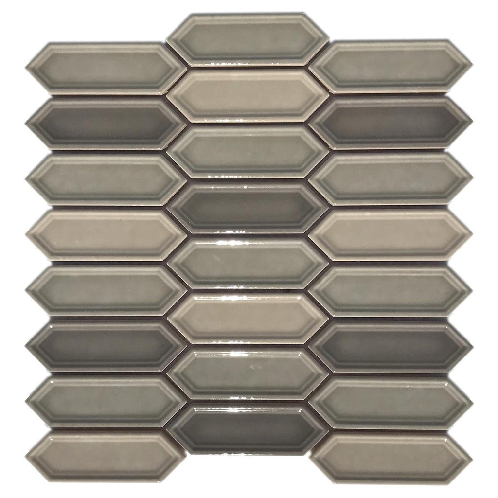 Dimension Taupe Mix Beveled Picket Porcelain Mosaic Tile