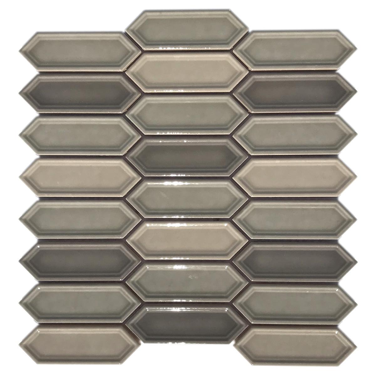 Dimension Taupe Mix Beveled Picket Porcelain Mosaic Tile