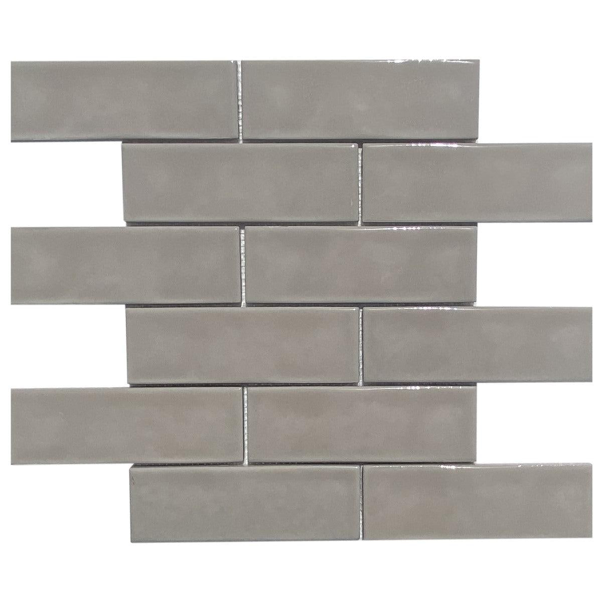 Cirrus Taupe Brick 2x6 Porcelain Mosaic Tile