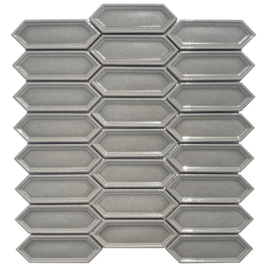 Dimension Taupe Beveled Picket Porcelain Mosaic Tile