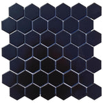 2 Inch Matte Black Honeycomb Hex Porcelain Mosaic Tile