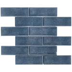 Cirrus Blue Brick 2x6 Porcelain Mosaic Tile