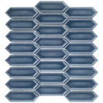 Dimension Blue Beveled Picket Porcelain Mosaic Tile
