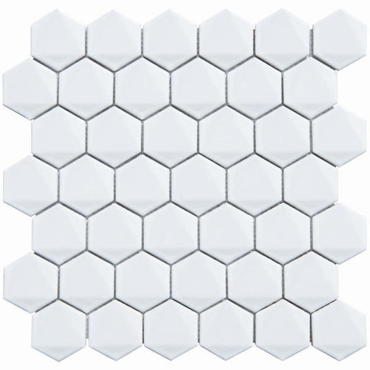 2 Inch 3D White Honeycomb Hex Porcelain Mosaic Tile