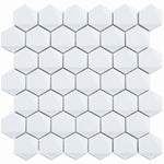 2 Inch 3D White Honeycomb Hex Porcelain Mosaic Tile
