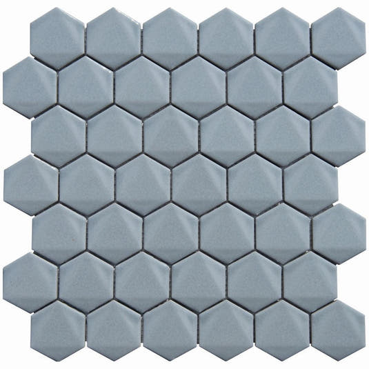 2 Inch 3D Pale Gray Honeycomb Hex Porcelain Mosaic Tile