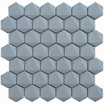 2 Inch 3D Pale Gray Honeycomb Hex Porcelain Mosaic Tile