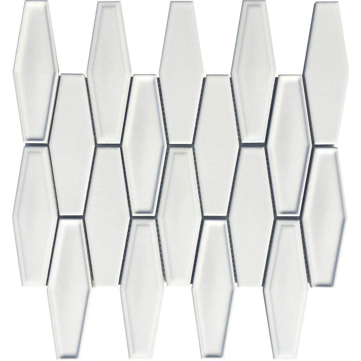 Dimension White Elongated Hexagon Porcelain Mosaic Tile
