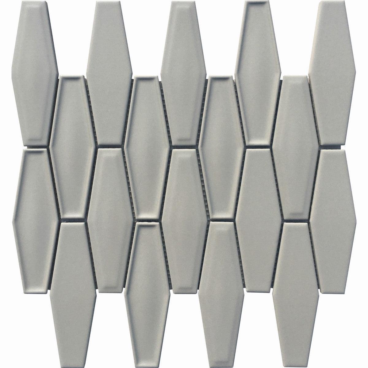 Dimension Light Gray Elongated Hexagon Porcelain Mosaic Tile