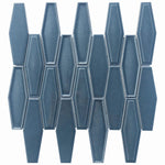 Dimension Blue Elongated Hexagon Porcelain Mosaic Tile