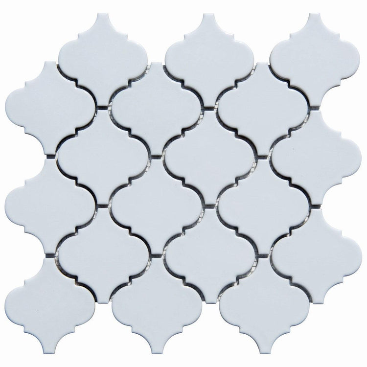 Dimension White Arabesque Porcelain Mosaic Tile