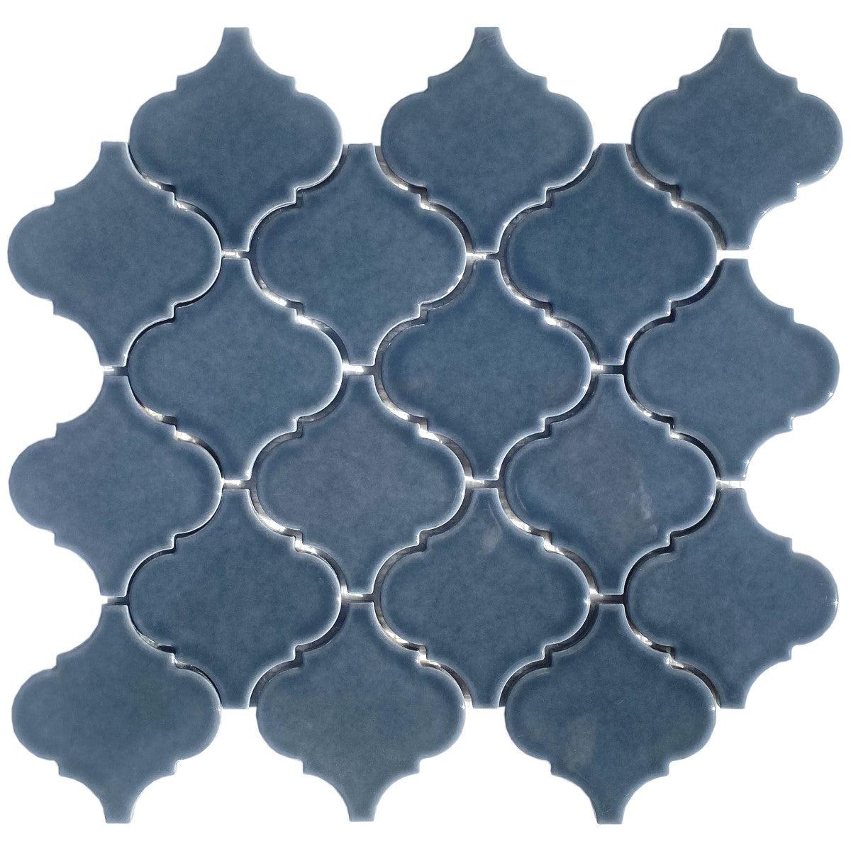 Dimension Blue Arabesque Porcelain Mosaic Tile