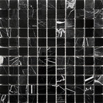 Nero Marquina Square Marble Mosaic Tile